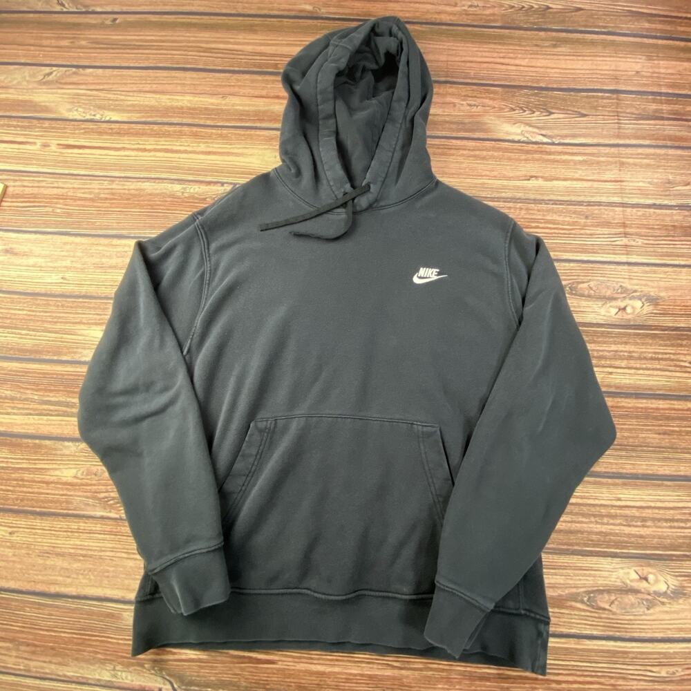 Nike Men's Sportswear Club Fleece Pullover Hoodie Black Size Large